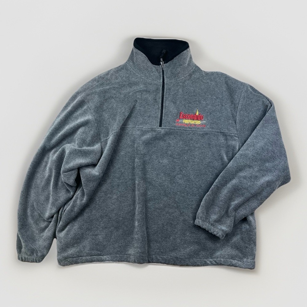 Vintage Sweater Escondido Fire Department Fire Fighters Fleece Gray Men Size 2XL